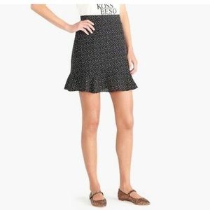 JCrew Black & White Star Print Mini Skirt size 4